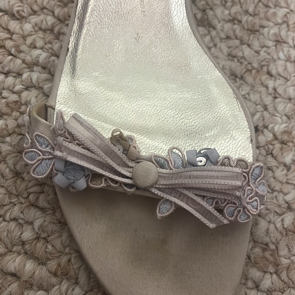 Blush pink bridal sandal 8B Delman vintage - Picture 4 of 4